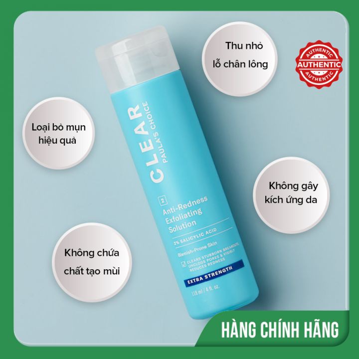 Tẩy da chết 🏵️ CHÍNH HÃNG 🏵️Tẩy Tế Bào Chết Paula’s Choice Clear EXTRA Strength Anti Redness BHA 2%