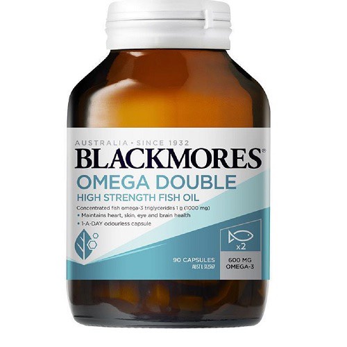 Viên uống dầu cá Blackmores Omega Double High Strength Fish Oil - 90 viên [Nhập Khẩu Chính Hãng 100%]