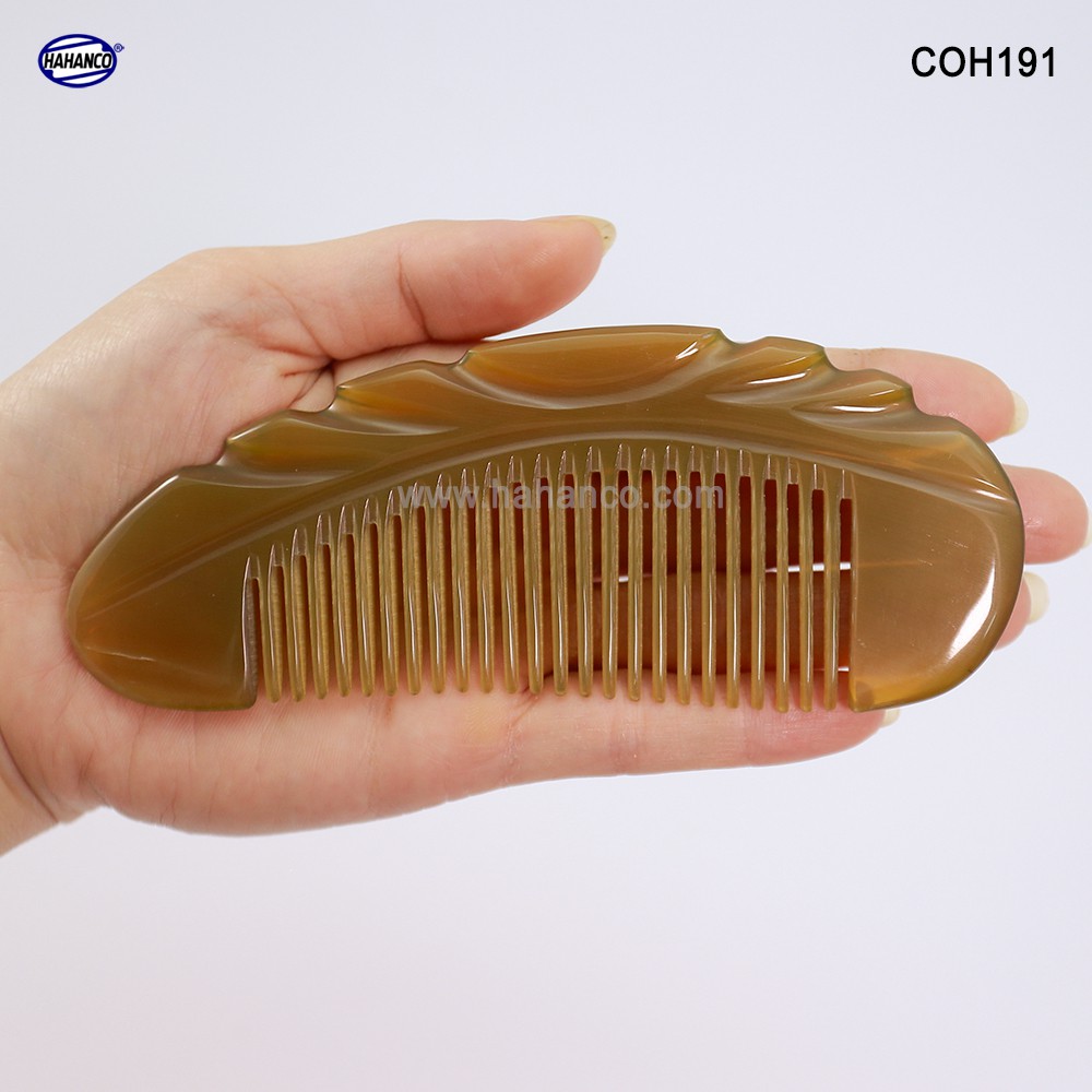 Lược sừng xuất Nhật - COH191 (Size: S - 14cm) Múi bưởi - Horn Comb of HAHANCO - Có lợi cho sức khỏe