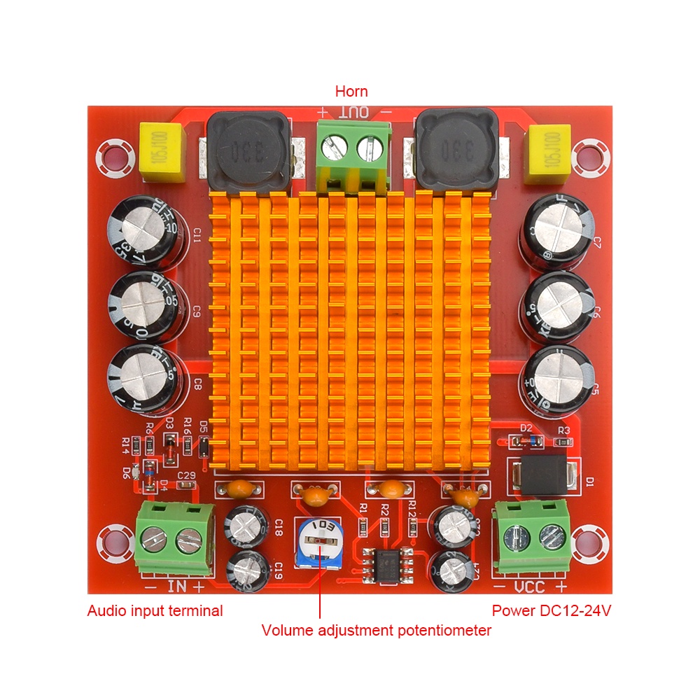 Bo mạch khuếch đại âm thanh kỹ thuật số PCBFUN XH-M544 Mono 80W DC12-24V chuyên dụng