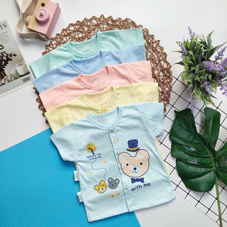Áo cộc sơ sinh cúc giữa hàng đẹp