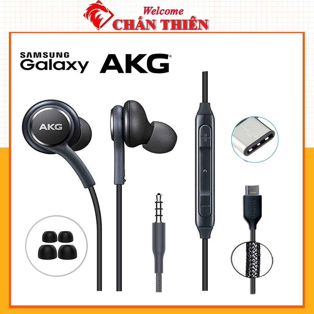 Tai nghe nhét tai AKG samsung S8 S9 S10 S20 S21 S22 Note 8 Note 9 Note 10 Note 20 jack type C - 3.5mm