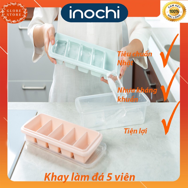 Khay Có Nắp Làm Đá Thanh, Làm Thach INOCHI 5 Viên