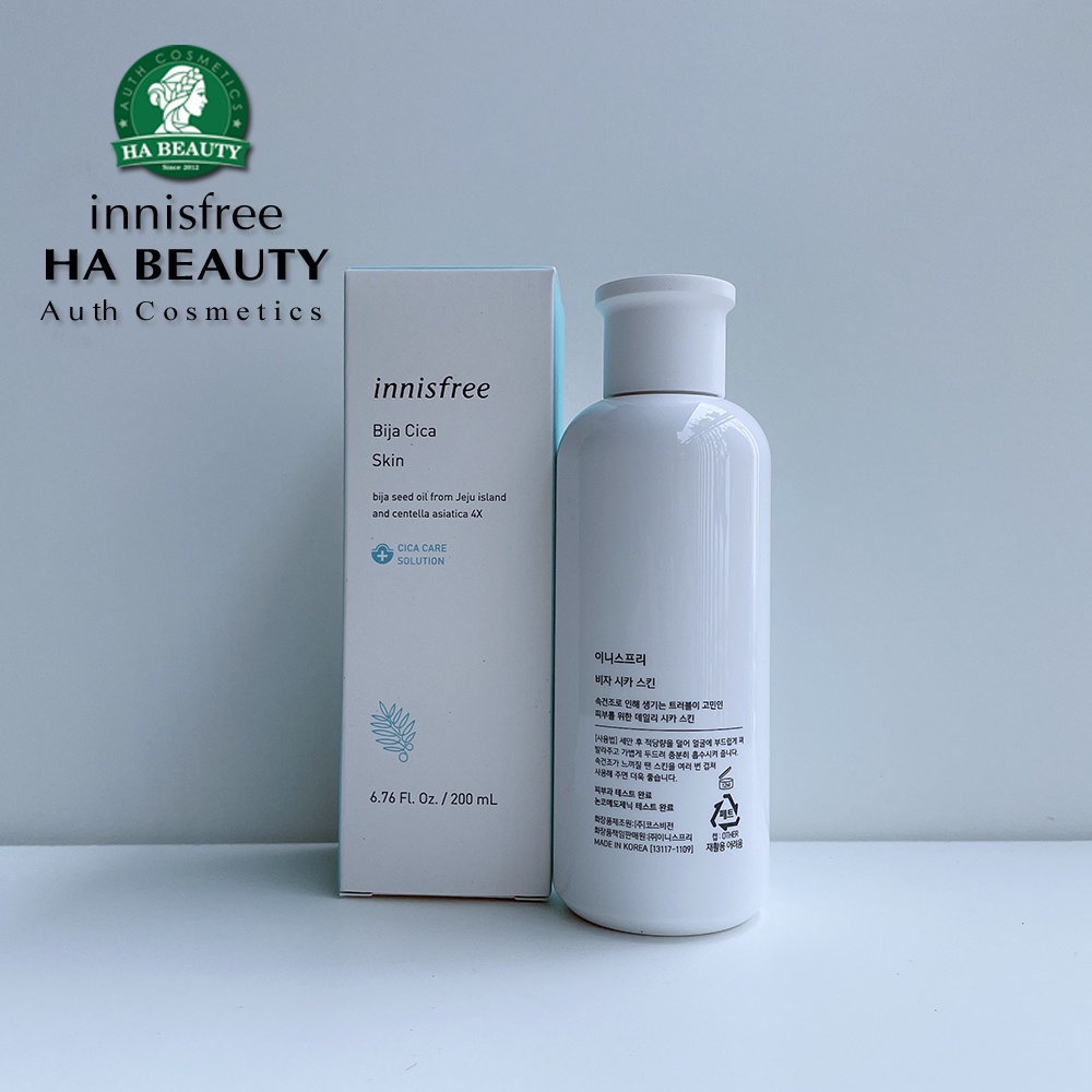 Nước hoa hồng làm dịu phục hồi cho da mụn nhạy cảm Innisfree Bija Cica Skin 200ml dưỡng ẩm