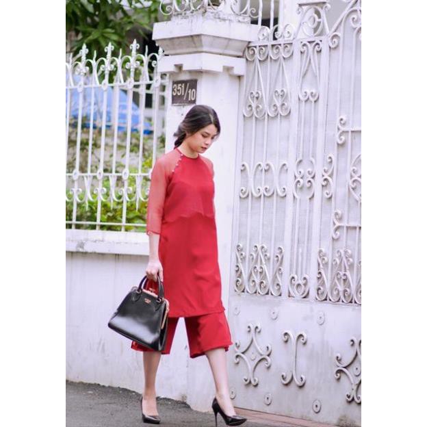 HÀNG HOT - Áo Dài Cách Tân Nữ Trơn Đỏ | BigBuy360 - bigbuy360.vn