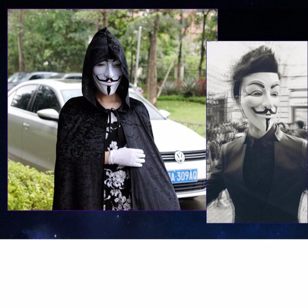 Mặt nạ Hacker mặt nạ Anonymous hàng dẹp loại 1 (Trắng)