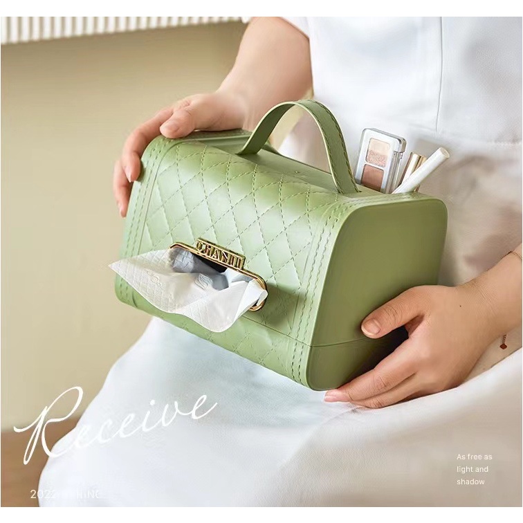 Hộp đựng khăn giấy XIAODUOJIAJU hình túi xách độc đáo cho phòng khách/ phòng ngủ