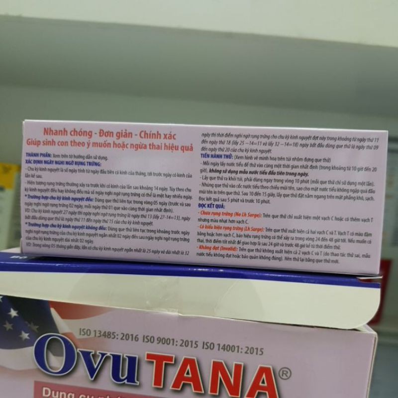 Que thử rụng trứng Ovutana- 1 hộp 12 test