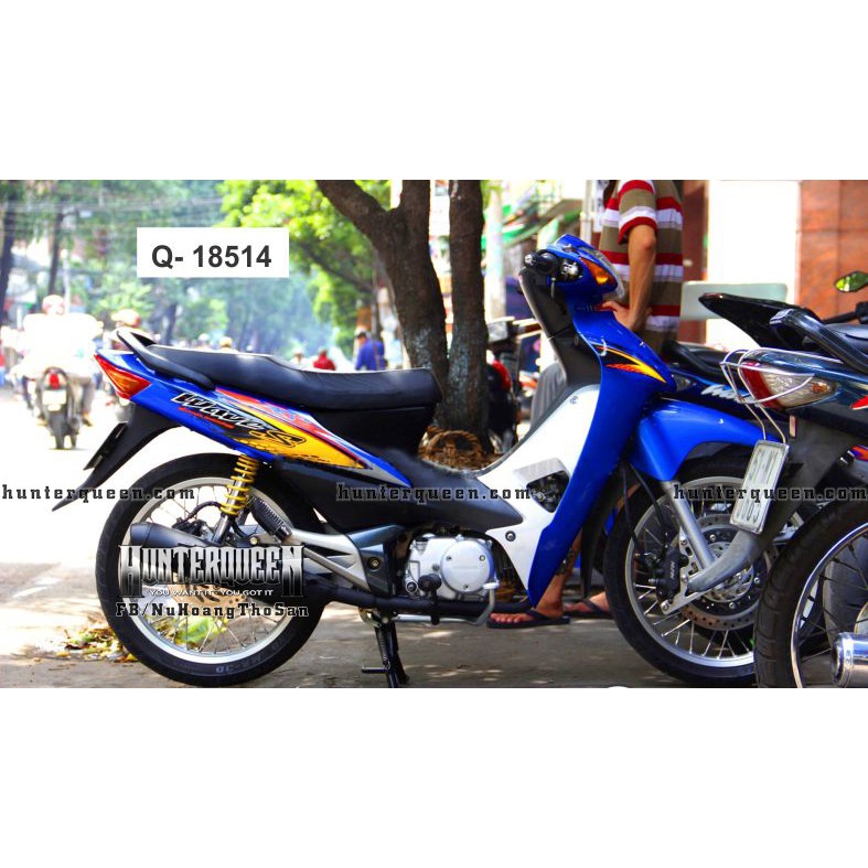 Tem rời xe Wave màu xanh, chữ S. Thay đổi màu sắc và chi tiết theo yêu cầu. Sắc nét, bền màu