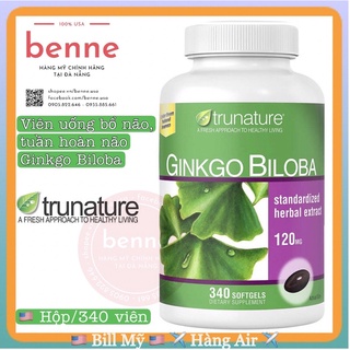 Viên Uống Bổ Não Ginkgo Biloba Trunature của Mỹ (340 viên, 120 mg)
