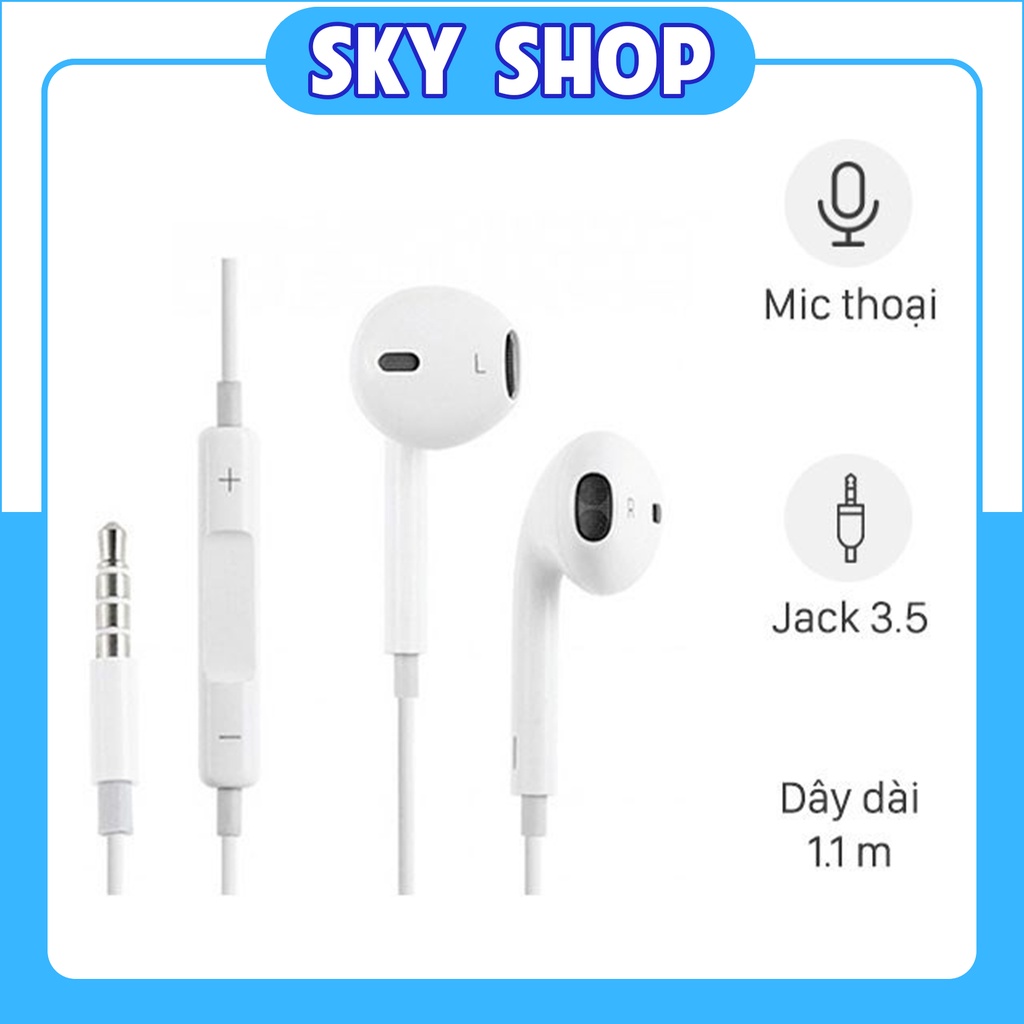 Tai nghe nhét tai có dây có mic giắc chân cắm tròn 3.5mm dành cho nhiều loại điện thoại ip oppo samsung vivo xiaomi