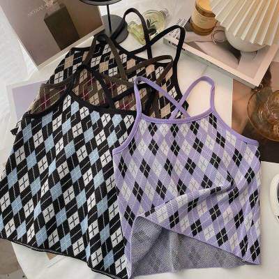 DUNEA Áo Hai Dây Màu Sắc Tương Phản Quyến Rũ Cho Nữ