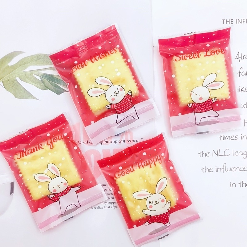 100 vỏ túi bánh mẫu thỏ kt 7x10cm