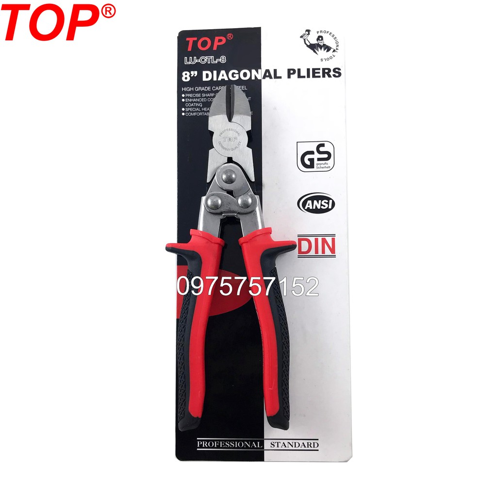 Kìm cắt dây thép trợ lực chuyên nghiệp TOP 8inch/200mm