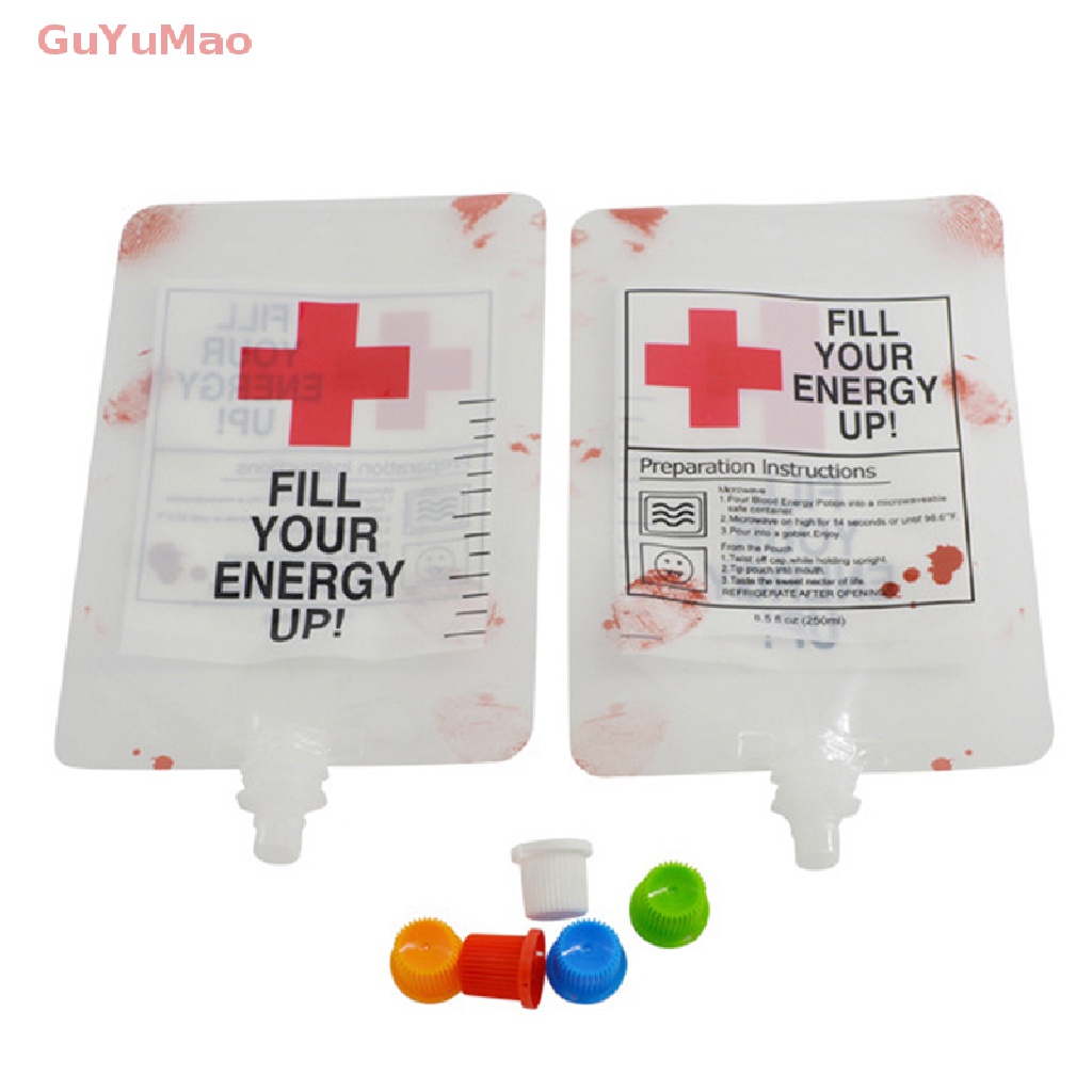Set 10 Túi Đựng Máu 250ml Hóa Trang Ma Cà Rồng Dịp Halloween