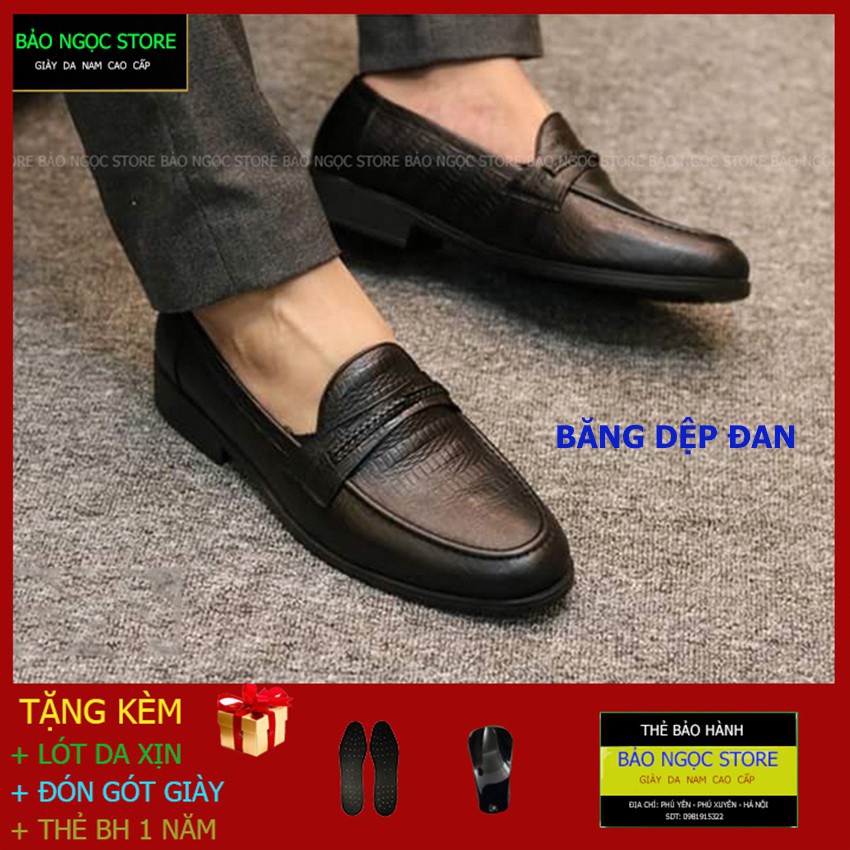 ✔️ĐẾ KHÂU CỰC CHẮC CHẮN✔️Giày da nam BẢO NGỌC STORE🎁 Giày lười nam kiểu dáng Hàn Quốc✅Bảo hành nổ da 12 tháng 🎁 Mã K21