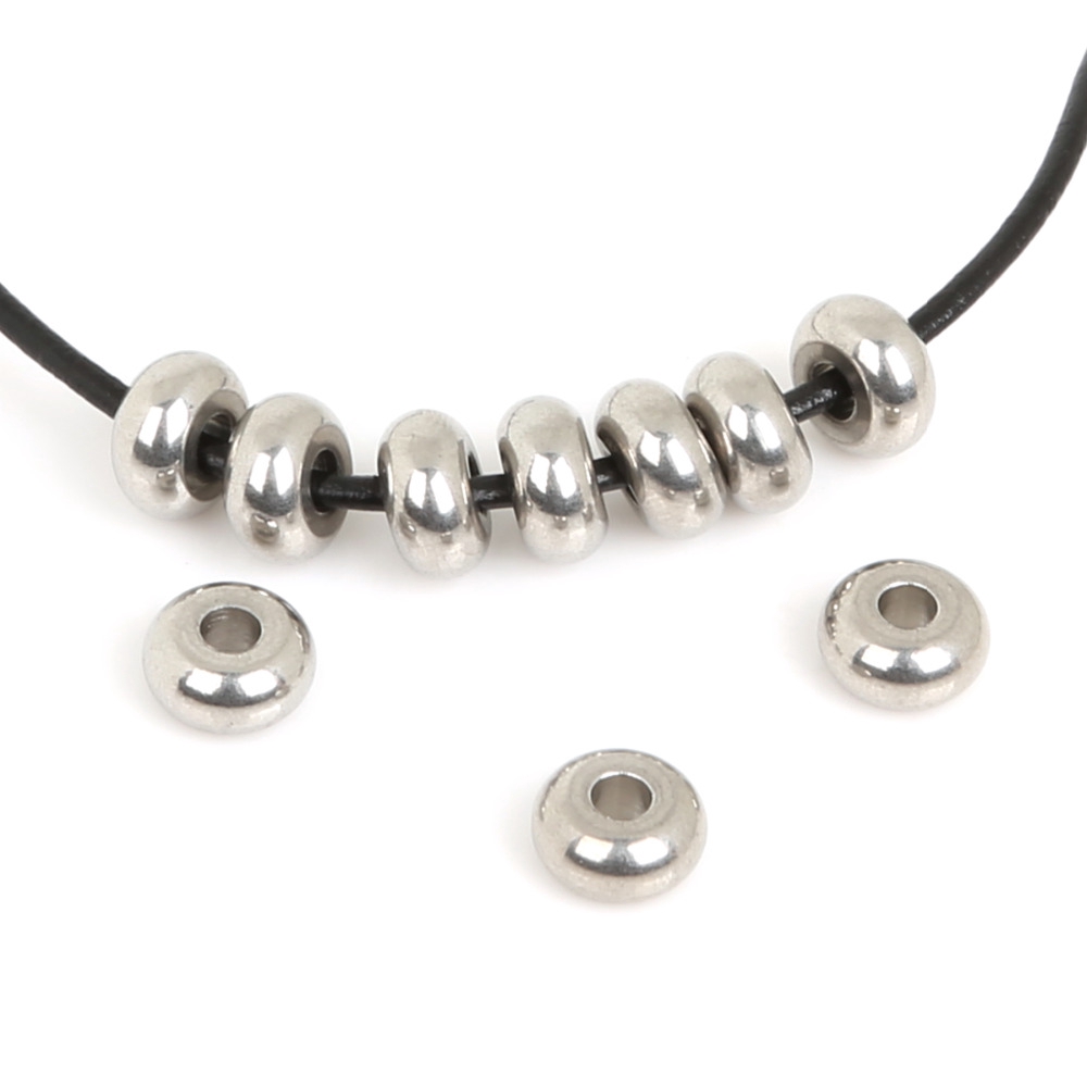 Hạt đệm tròn bóng bằng thép không gỉ dùng làm đồ trang sức phụ kiện thủ công