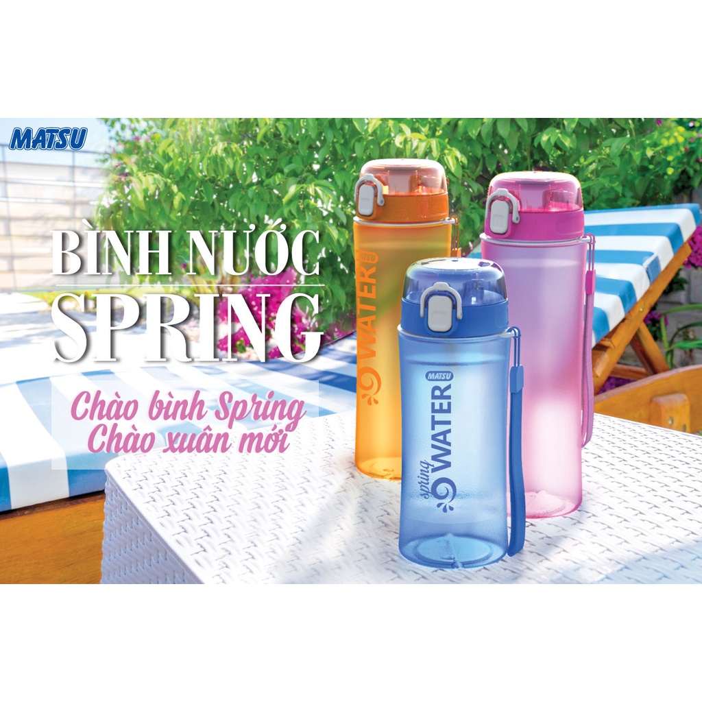 Bình nước nhựa SPRING Duy Tân 700ml - Bật nắp tiện lợi uống nước chỉ 1 chạm