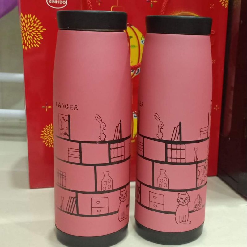 Bình giữ nhiệt nhập khẩu Hàn Quốc, in hình hoạ tiết trẻ trung, dung tích 500ml, giữ nhiệt lên đến 24 giờ