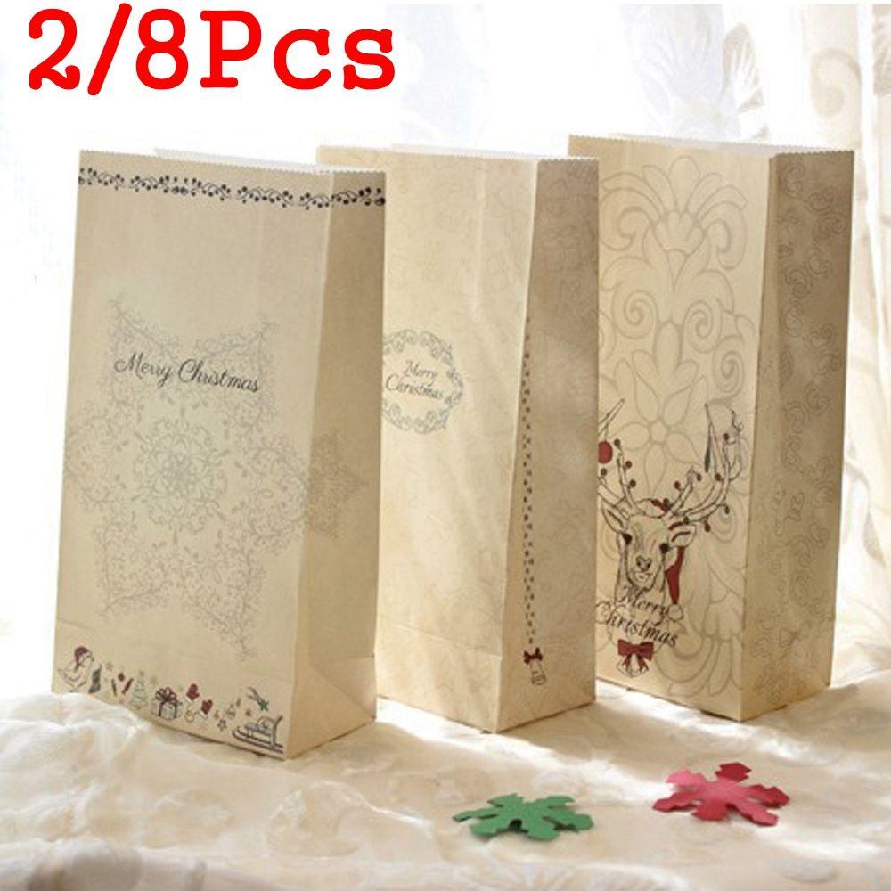 CHOOKEY Bộ 2 / 8 Túi Đựng Bánh Quy Chủ Đề Giáng Sinh