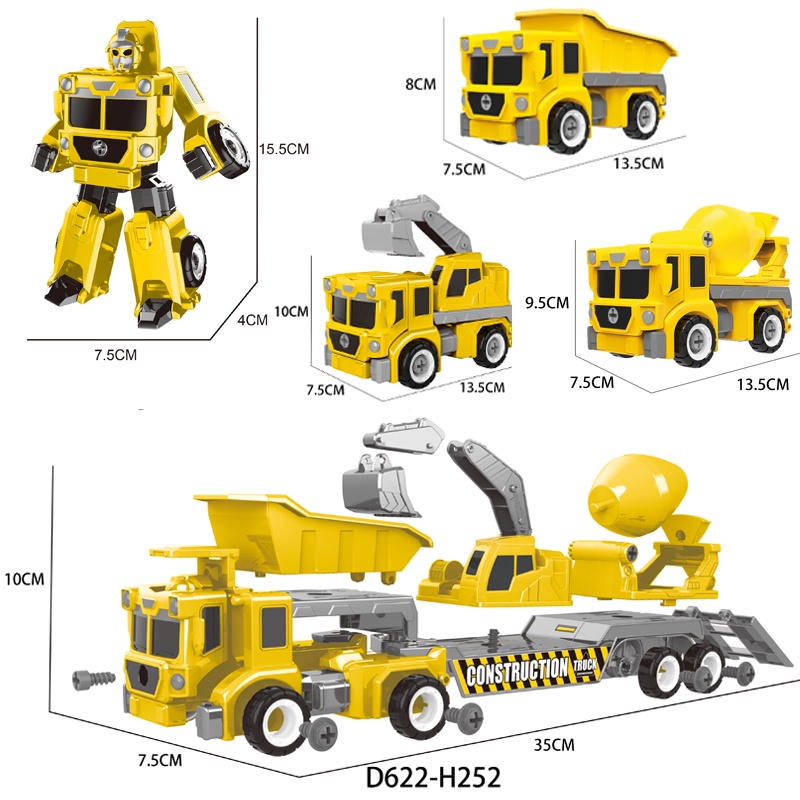 Đồ Chơi Lắp Ráp Xe Cứu Hỏa Biến Hình DIY Cho Bé