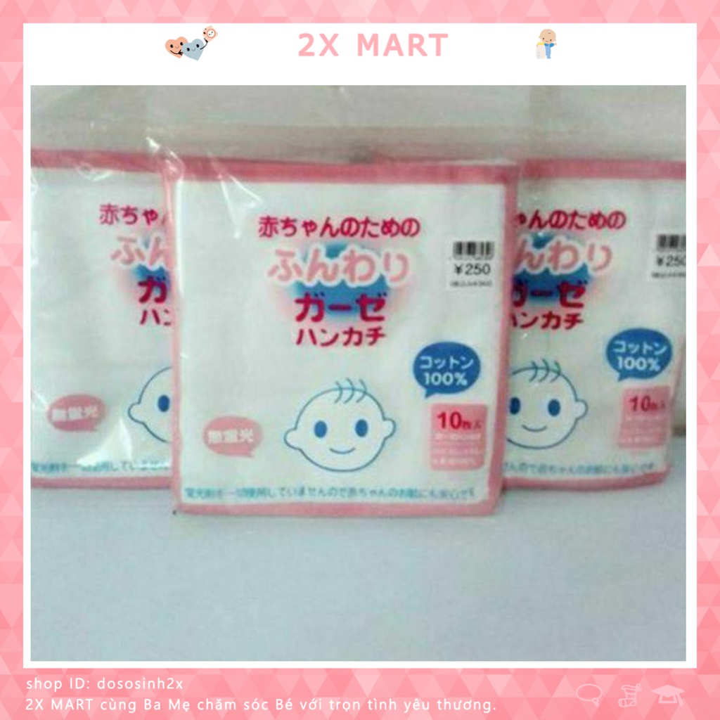 Khăn sữa cho bé xuất Nhật mẫu trắng gạc xô cao cấp không họa tiết