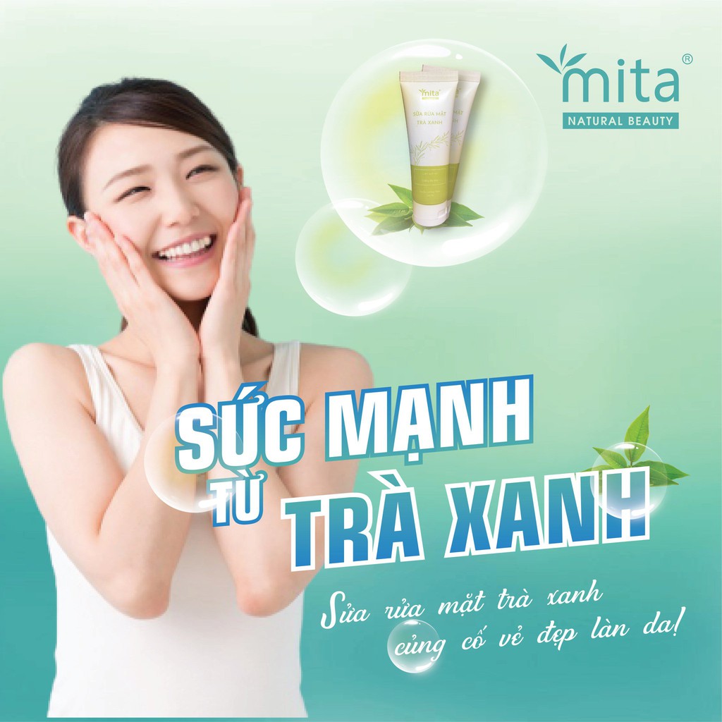 [Bay Mụn Nhanh] Sữa Rửa Mặt Trà Xanh Cho Da Dầu Mụn - MITA (100ml) | BigBuy360 - bigbuy360.vn
