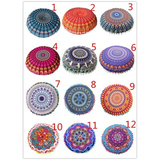 Vỏ Gối Hình Tròn Họa Tiết Mandala Ấn Độ