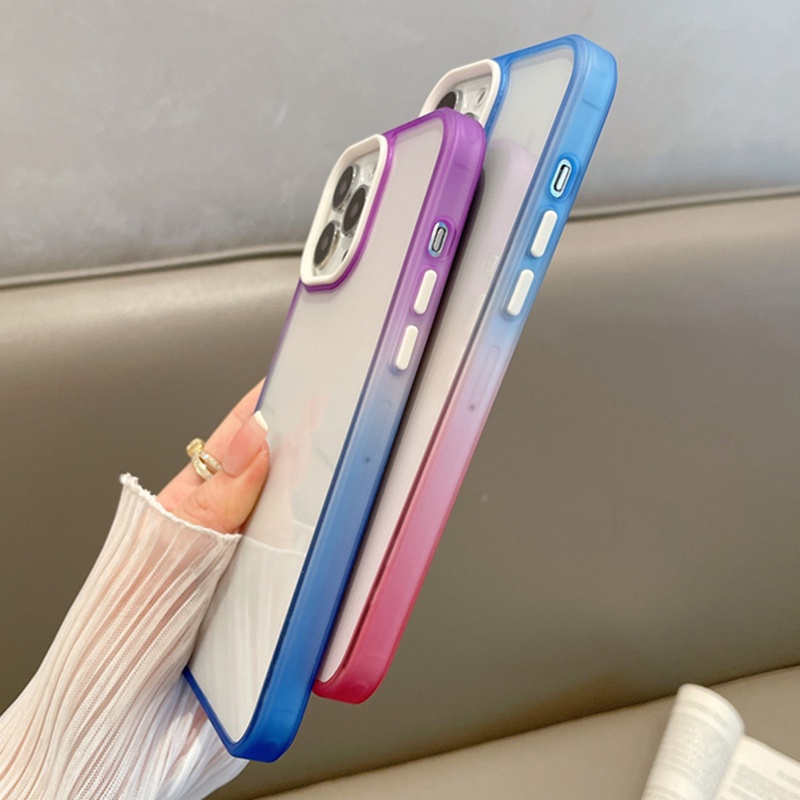 Ốp Điện Thoại iPhone 14 13 12 11 Pro max 14 plus Silicon case ốp lưng điện thoại iphone 14 promax acrylic Trong Suốt Chống Sốc Màu gradient Sang Trọng Cho iP 14 13 12 11 Pro Max 14Plus