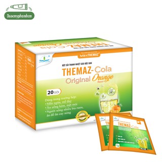 Bột sủi thanh nhiệt giải độc gan Themaz Cola Original Vị Cam (Hộp/20 Gói x 7g)