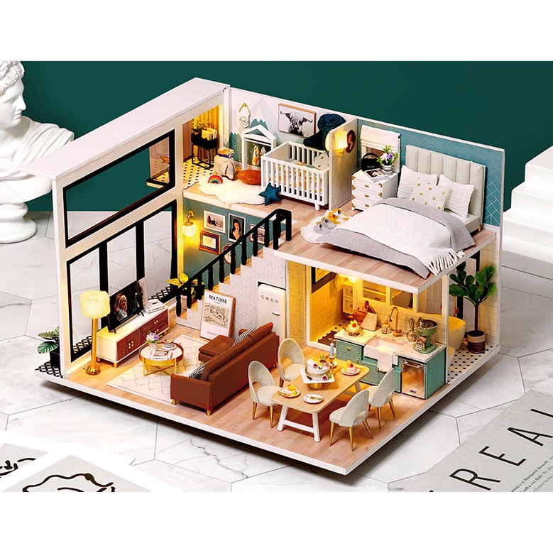 Mô Hình Nhà Gỗ DIY Biệt thự thành phố 10
