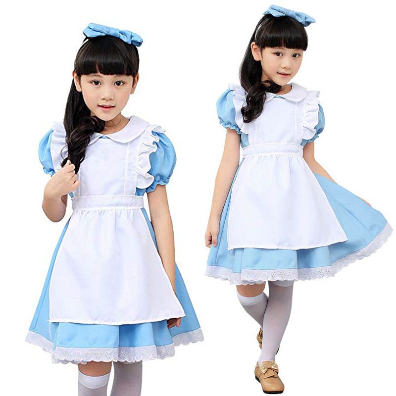 Đầm Hóa Trang Nàng Hầu Alice Trong Xứ Sở Thần Tiên Dễ Thương Cho Bé