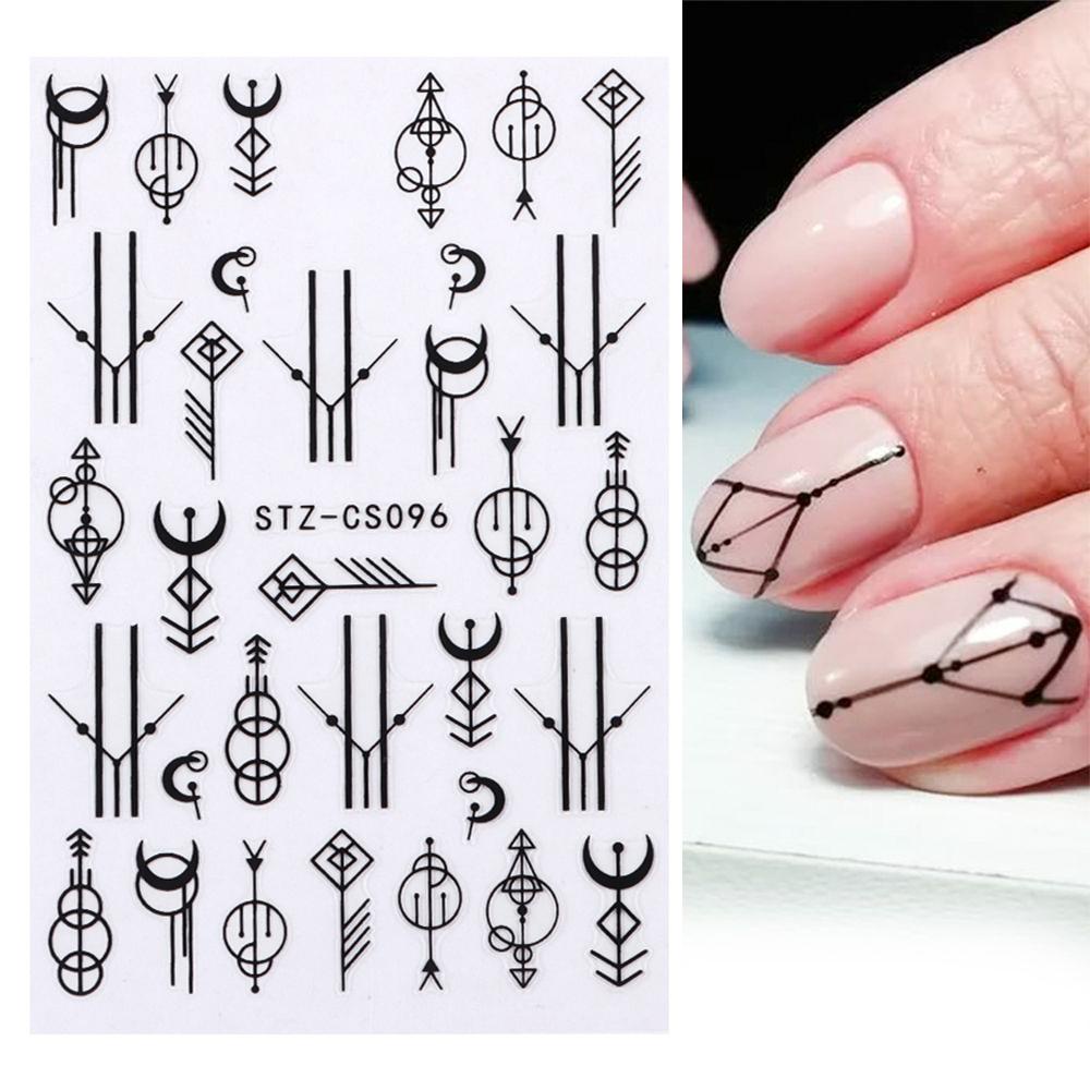 MELODG Sticker Dán Móng Hoạ Tiết Hình Học