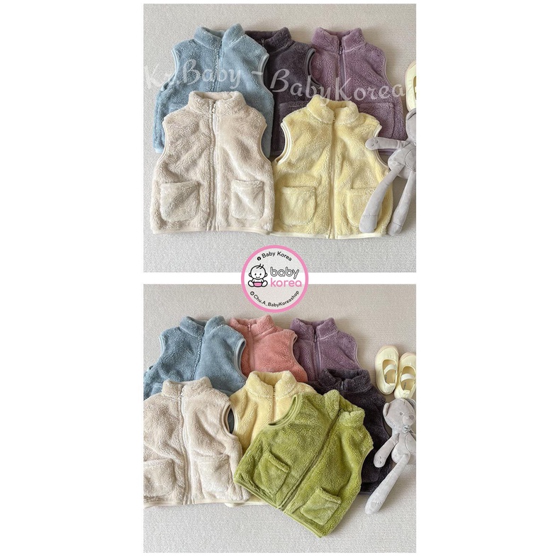 Áo khoác gile lông mềm mịn ấm áp made in Korea cho bé thời trang trẻ em BABYKOREA
