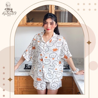Đồ bộ nữ Pijama lụa Mango thời trang bánh bèo dễ thương freesize