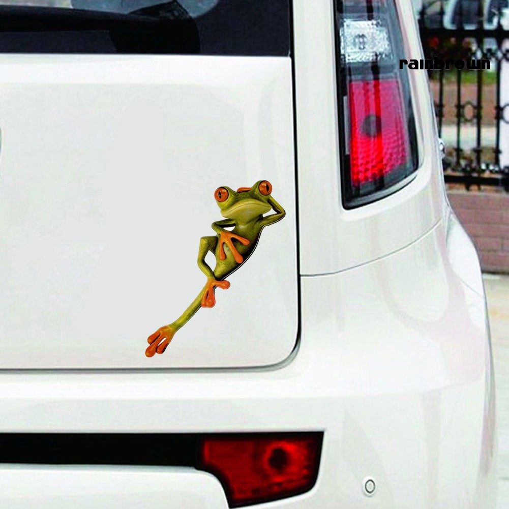 Hình Dán 3d Hình Chú Ếch Vui Nhộn Trang Trí Xe Hơi Chống Trầy Xước Và Chống Thấm Nước
