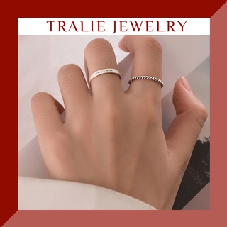 Nhẫn bạc nữ Tralie Jewelry, set nhẫn bạc 925 Make a wish cá tính phong cách