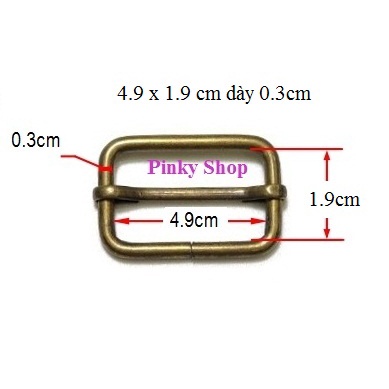 [ Rẻ vô địch ] Khoen tăng giảm chữ nhật 5cm màu đồng loại tốt tăng giảm dây đeo túi xách balô Pinky Shop mã KTGD5