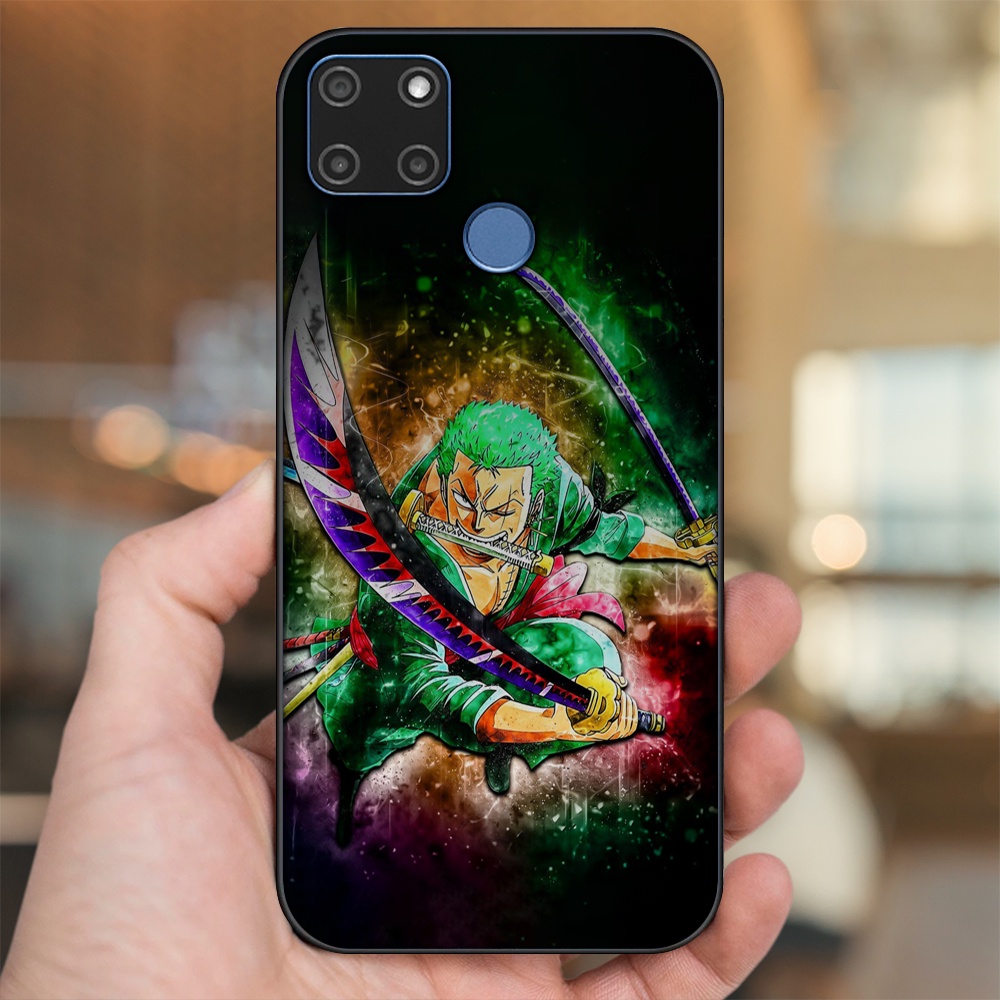 Ốp lưng Realme C12, C21Y viền đen in hình Zoro One Piece