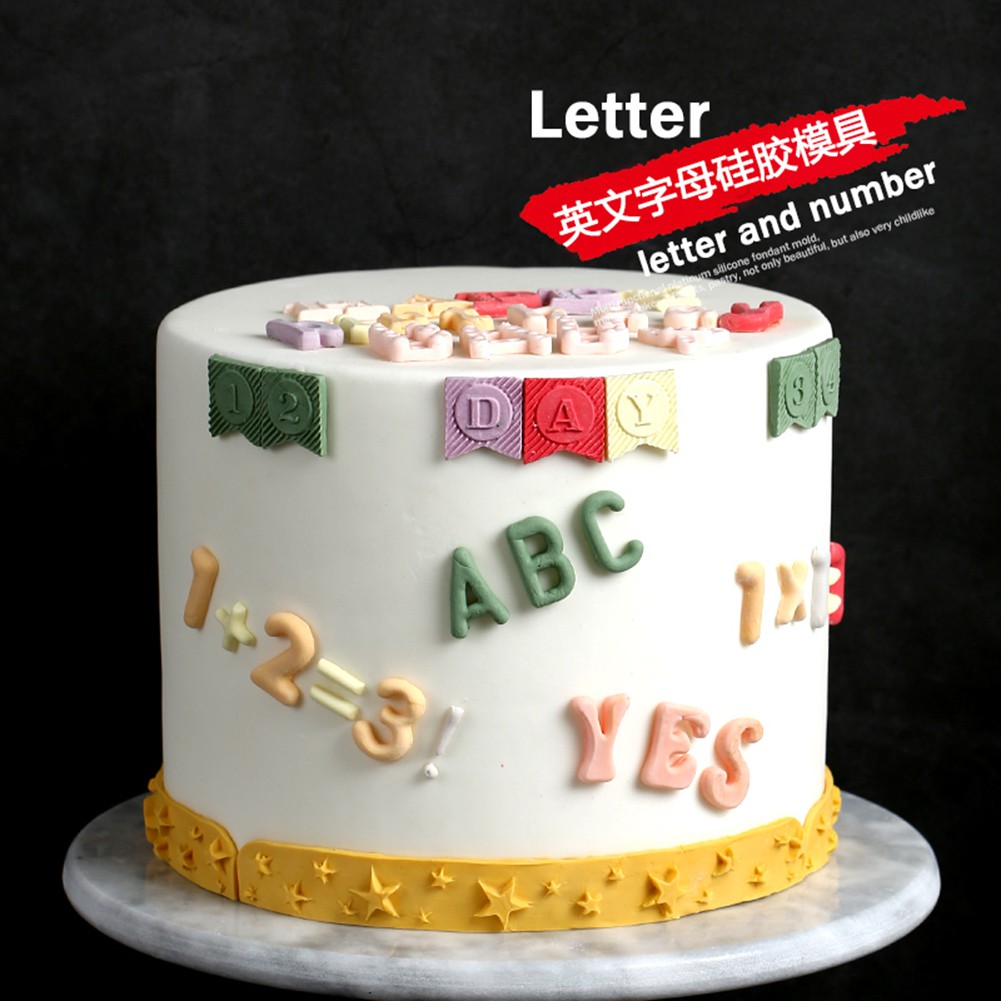 Số Khuôn Silicon Chữ Khuôn Dụng Cụ Làm Kẹo Bảng Chữ Cái Khuôn Trang Trí Bánh