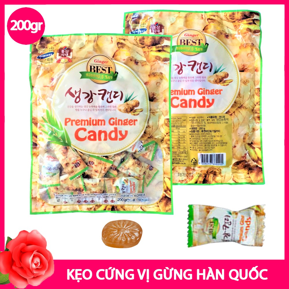 Kẹo quế, Kẹo Gừng Hàn Quốc 200g/gói