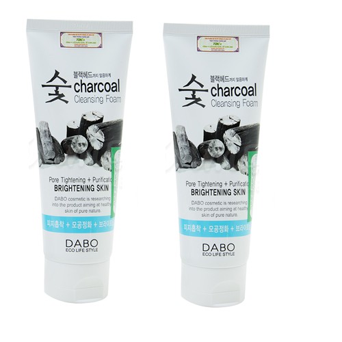 Bộ 2 Tuýp Sữa Rửa Mặt Than Hoạt Tính sạch Mụn Sạch Nhờn Dabo Hàn quốc (150mlx2)