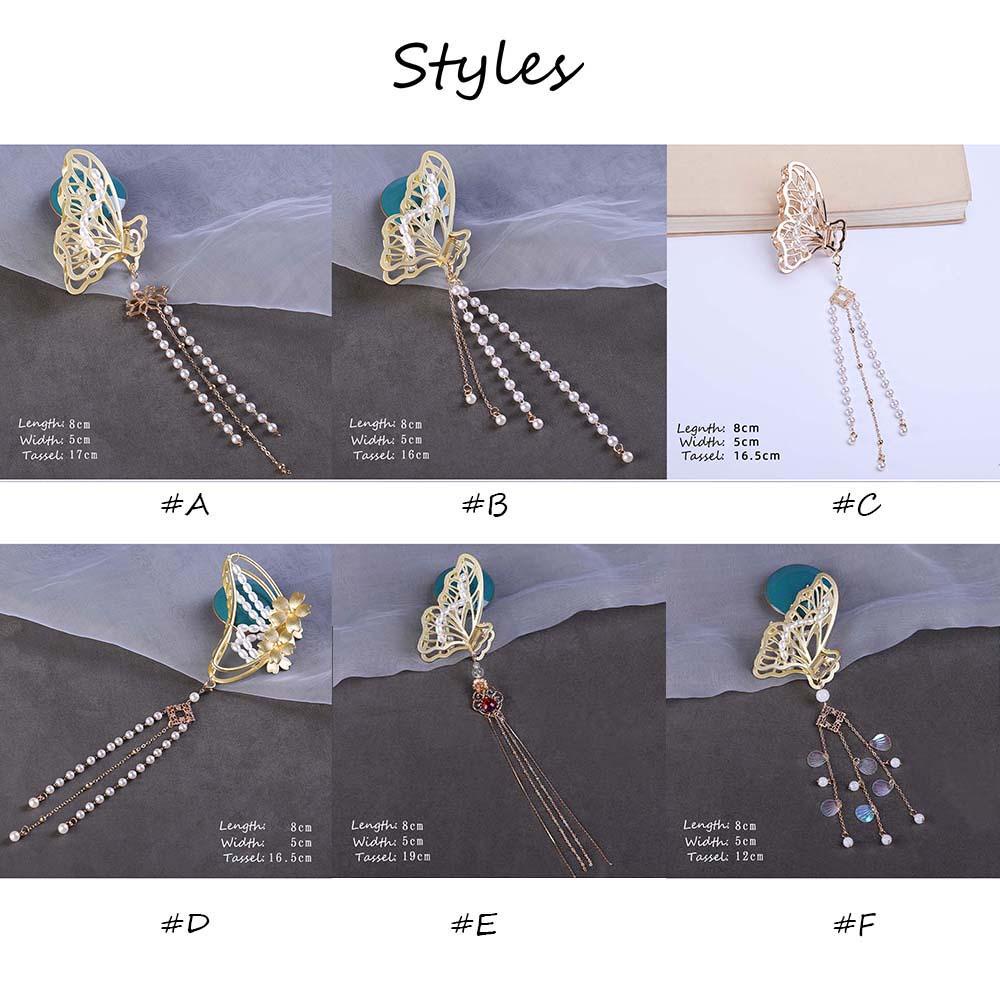 Kẹp Tóc Hình Bướm Dạng Dài Phong Cách Vintage Thời Trang