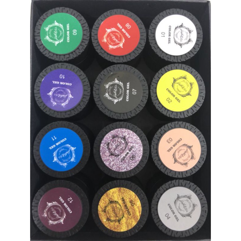 set gel vẽ HC, gel vẽ móng 12 màu HC