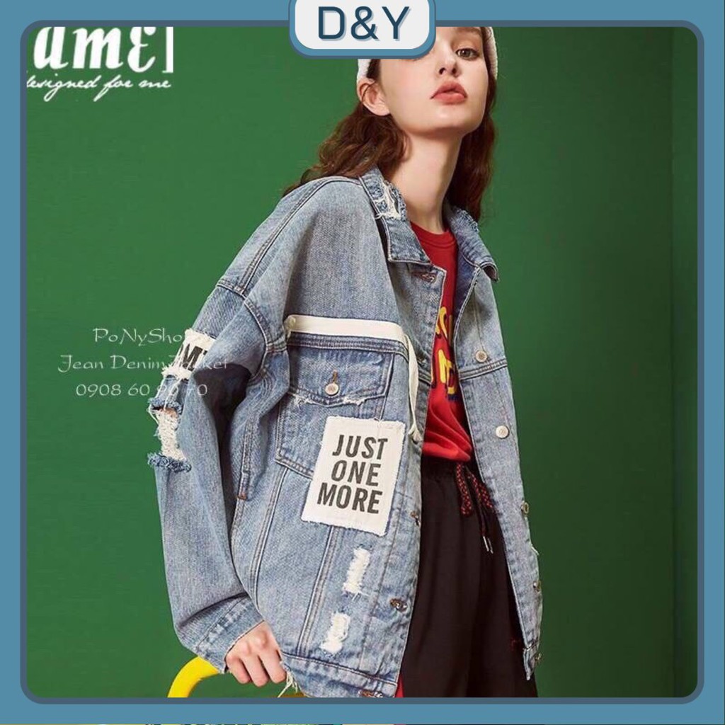 Áo khoác jean Nữ cao cấp phối đắp One More cực chất - Hot Trend 2021