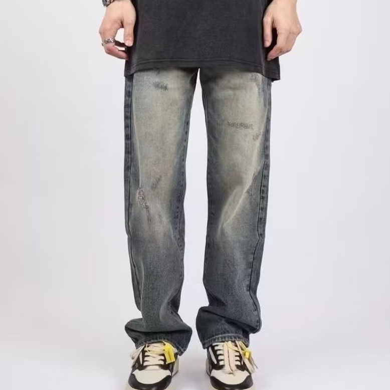Quần baggy rách  thời trang quần jean ống đứng unisex from rộng quần hiphop oversize hiphop quần jean bé trai simple quần jean nam đẹp