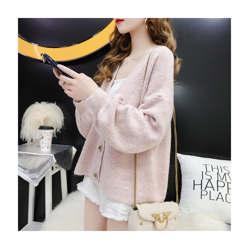 Áo Khoác Len Cardigan Ngắn Dáng Rộng Kiểu Hàn Quốc Thời Trang Mùa Thu Cho Nữ | BigBuy360 - bigbuy360.vn