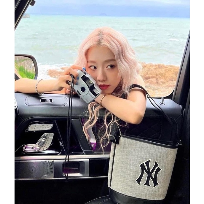 Túi xách MLB dư xịn Hàn Quốc MLB BASIC BIG LOGO BUCKET BAG