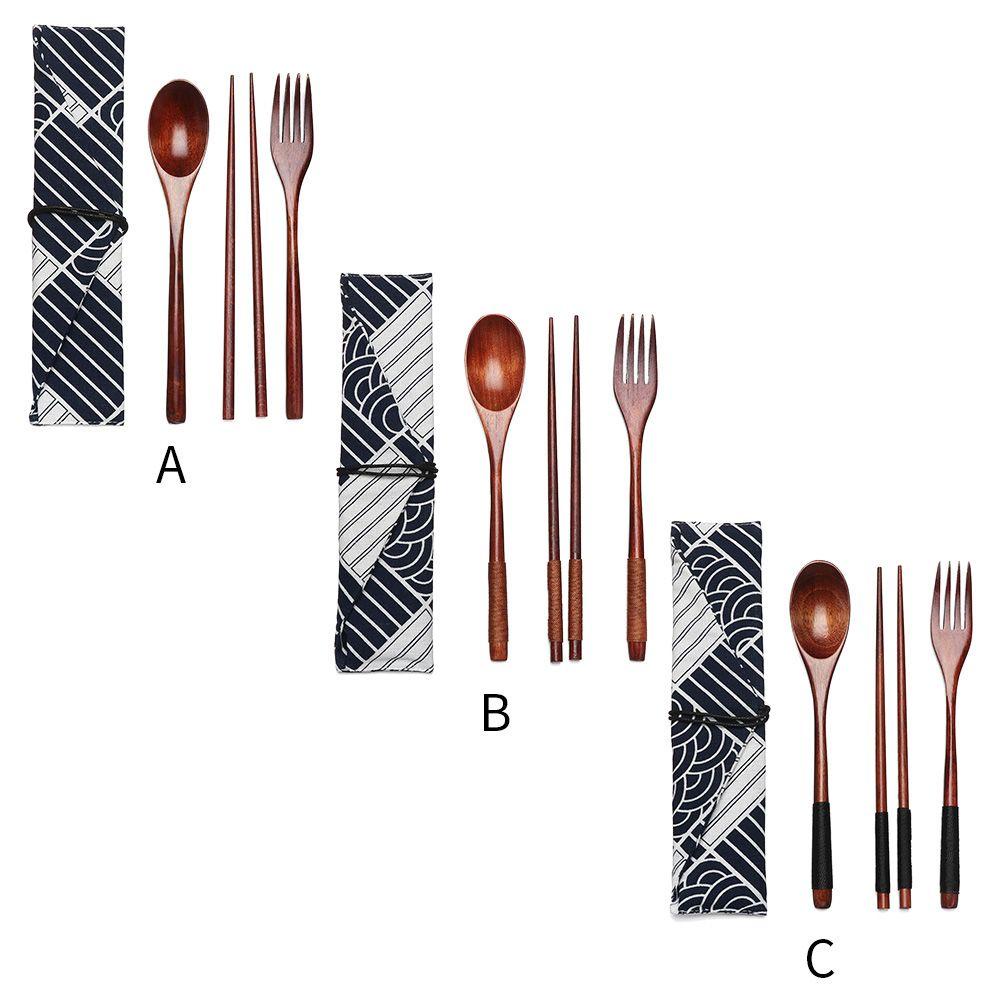 Bộ 3 Món Đũa Muỗng Nĩa Cán Dài Kèm Hộp Đựng Tiện Lợi Dành Cho Nhà Bếp