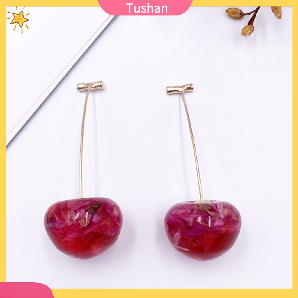 1 Đôi Bông Tai Hình Trái Cherry Đáng Yêu Cho Nữ